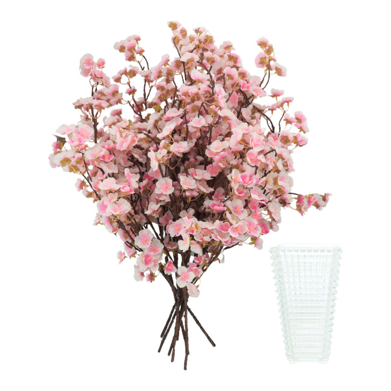 Cherry Blossom and Glass Vase Bundle