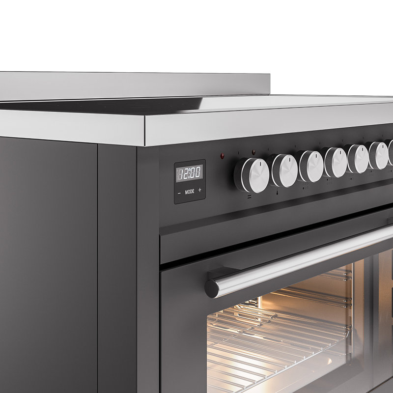 Cuisinière à induction 48 pouces avec 6 éléments à induction ILVE Professional Plus II Series, Graphite mat