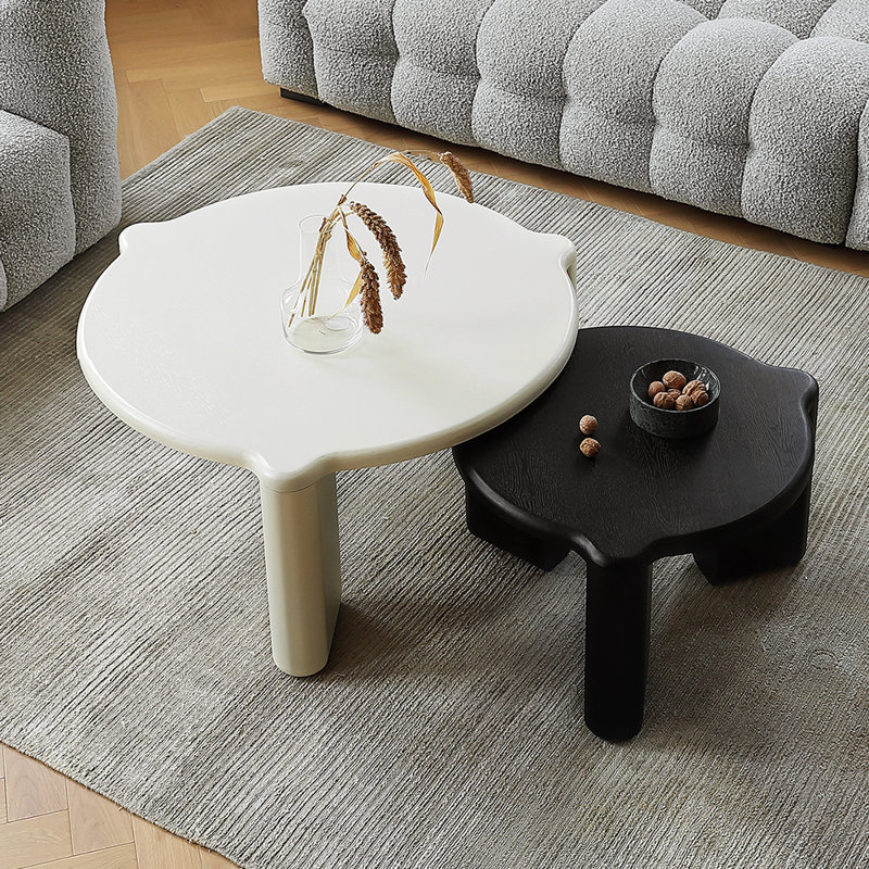 Cream style simple solid wood coffee table