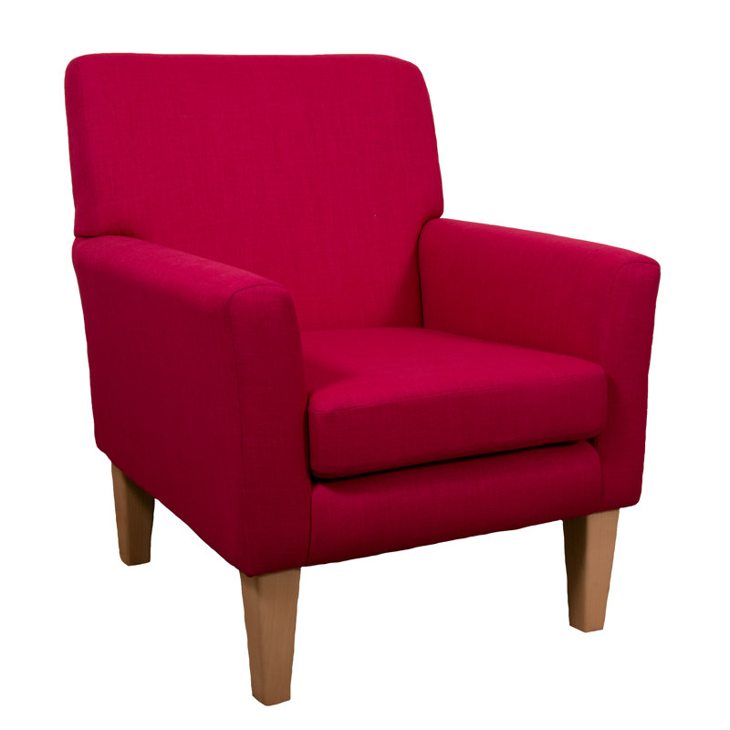 Ethan Upholstered Armchair, Beech, Fortuna Damson Pattern
