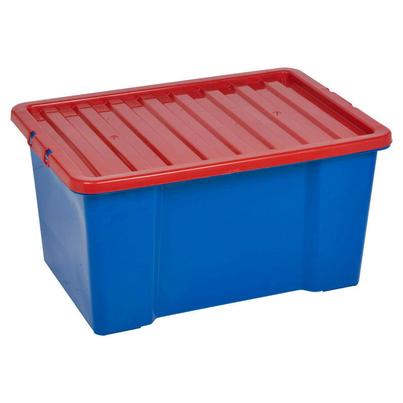 Symple Stuff Plastic Decorative Bin, Dark Blue Box