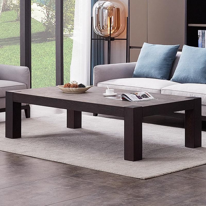 Table basse simple en bois massif de luxe simple, H 15,74 po x L 64,96 po x l 35,43 po