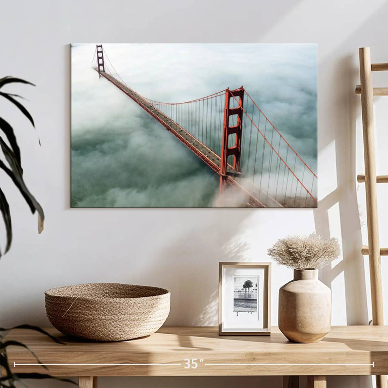 Lilie brouillard au Golden Gate Bridge, H 16 po x l 24 po