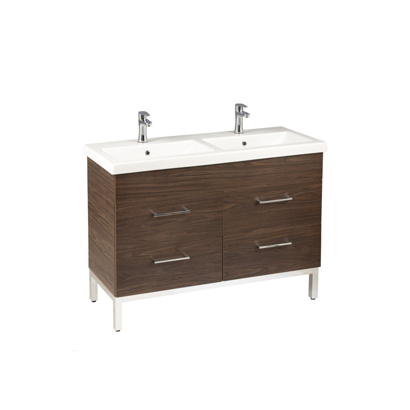 Meuble-lavabo double 47 po Hadreas, Noyer américain