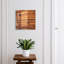 Decorative key box for wall, Opens to the left, 30x30x5, White, Warm wood with a distinct grain, 