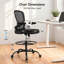 Ergonomic Drafting Chair Tall Office Chair with Flip-up Armrests,  Lumbar Support and Adjustable Footrest Ring.-401310253