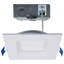 12 Watt LED Canless Low Profile Regress Baffle Downlight - 4 Inch - Remote Driver - CCT Selectable - Square Shape - White Finish - 120 Volt