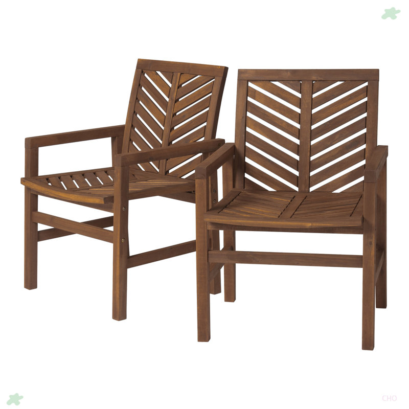Chaises de patio 2 pièces Modern, Brun foncé