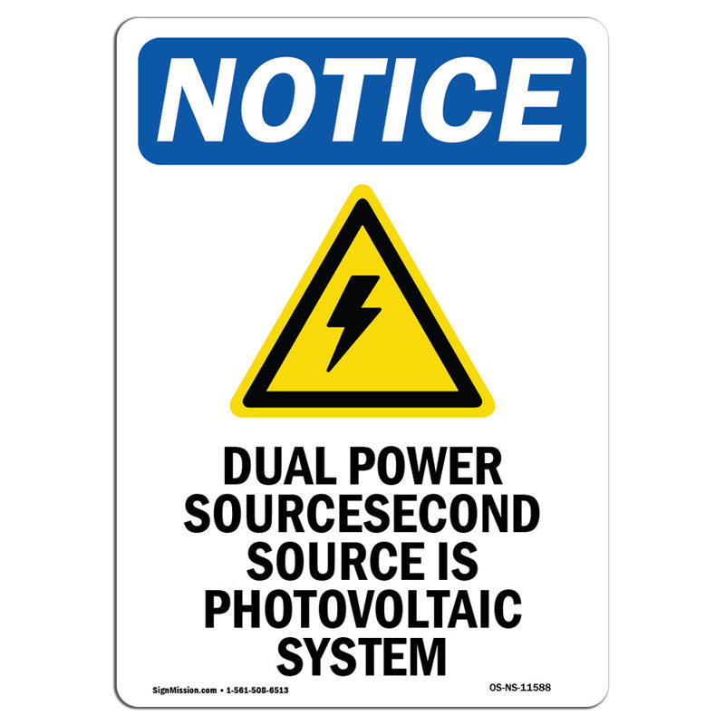 Enseigne à double source d'alimentation