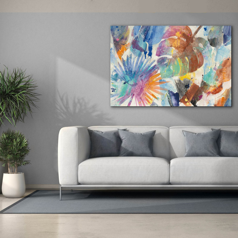«Palm Abstract» par Albena Hristova, art mural sur toile, H 40 po x l 60 po