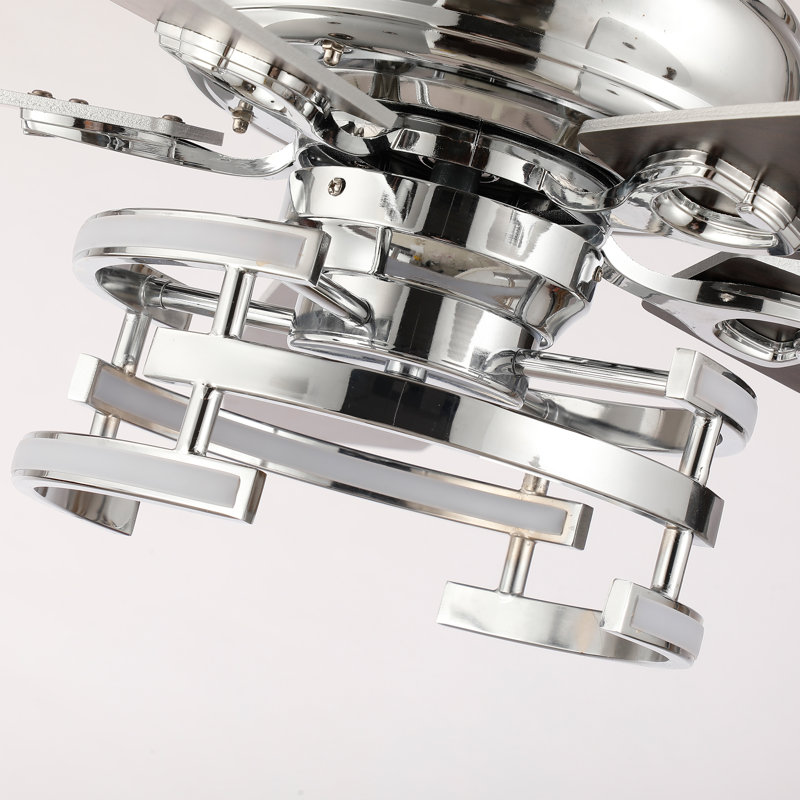 Ventilateur de plafond à DEL à intensité variable de 52 po 3 CCT avec télécommande, pales à double face, moteur à courant continu réversible à 6 vitesses, minuterie