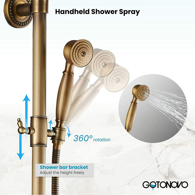Amoux Complete Shower System with Adjustable Shower Head
