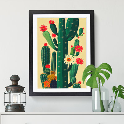 Cactus Cacti Collage Framed Print