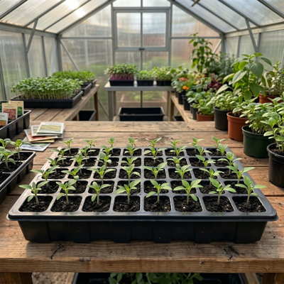 Ensemble de 5 plateaux à graines, plateaux de germination des plantes durables avec dômes et bases ventilés à l'humidité, idéal pour le démarrage des graines, le jardinage intérieur et la serre