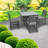 Compact Patio Dining Sets, Hdpe 5 Piece Modern Gray Set For Patio