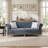 88.6" Chesterfield Sofa, Velvet Couch with Crystal Diamond Inlay on Seat & Back, Grey-115948910