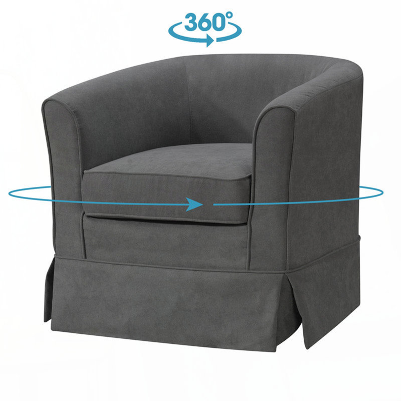 Fauteuil demi-tonneau pivotant de 28 po Tucker, Gris