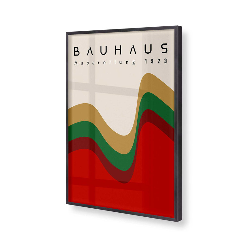 Bauhaus Retro Waves II, H 37,25 po x l 25,25 po, Cadre simple en zinc patiné