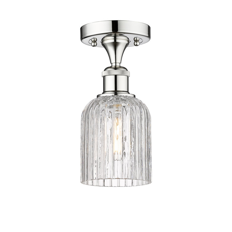 Edison - Adriena - Plafonnier semi-encastré 5 "1 lumière, Chrome poli, Grainé