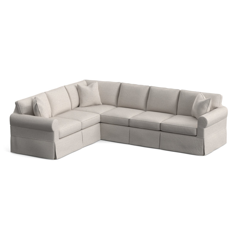 Bedford Upholstered Sectional, White Textured Performance; 0865-91, Left Hand Facing