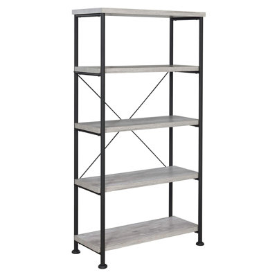 Grey Driftwood 4-Shelf Bookcase