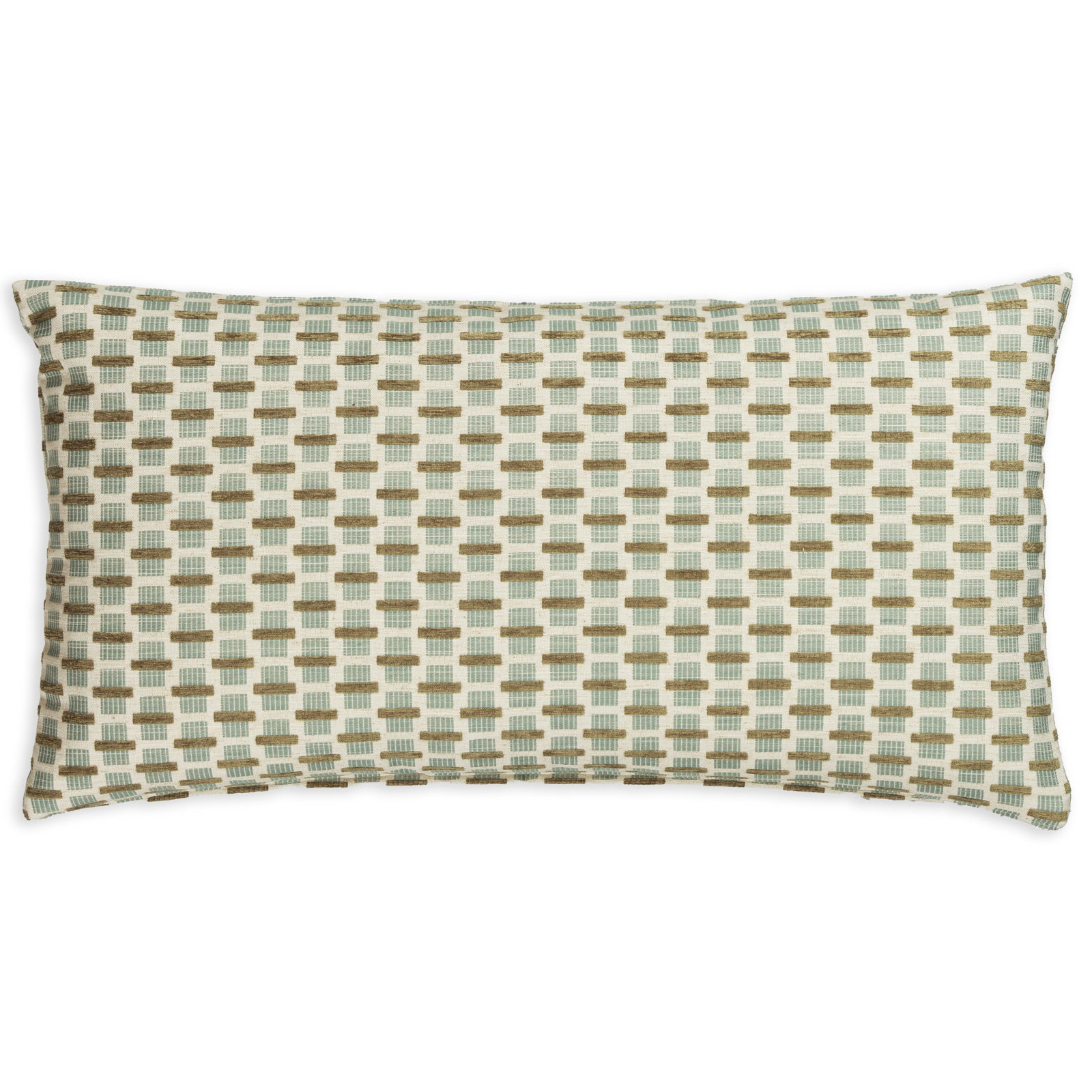 Hansah Throw Pillow, Green Geometric 2, Rectangle 14"H x 36"W, Polyester