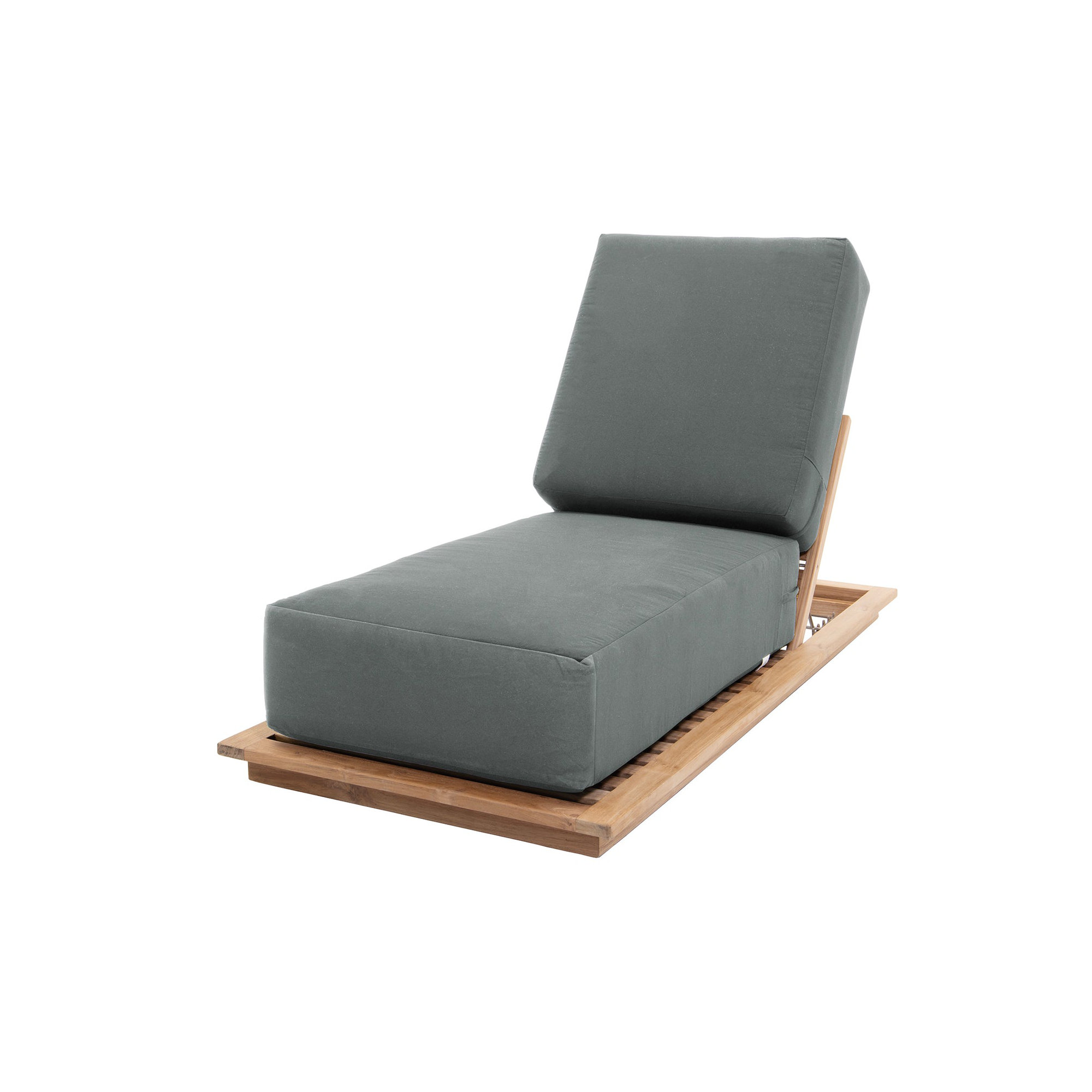 Varenna 27.5'' Outdoor Teak Chaise Lounge, Charcoal