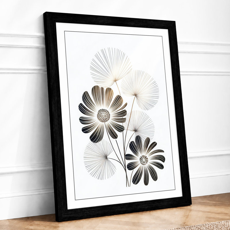 Striped Study Botanical - Print, A1 - 84.1 x 59.4 cm, Black