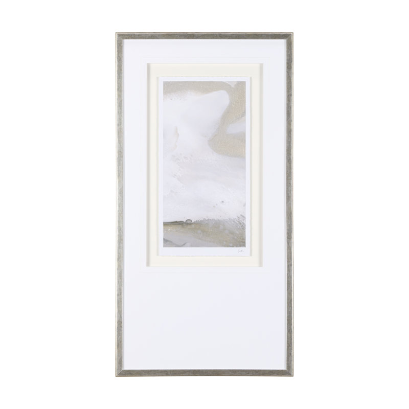 «Sandy Waves III», reproduction d'art encadrée texturée matte sous verre, H 41,5 po x l 21,5 po, Vagues de sable III, Gris