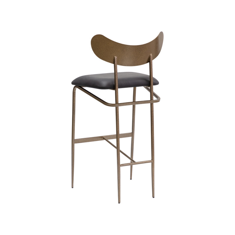 Talaat Upholstered Bar Stool, Faux Leather-Black, Bar Stool (30" Seat Height)