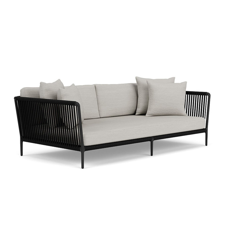 Otti Three-Seat Sectional Sofa, Black, Whitesands