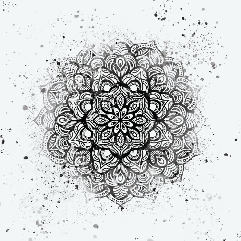 Black Mandala - Wrapped Canvas Print, 51cm H x 51cm W