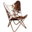 Fauteuil papillon moderne brun et blanc
