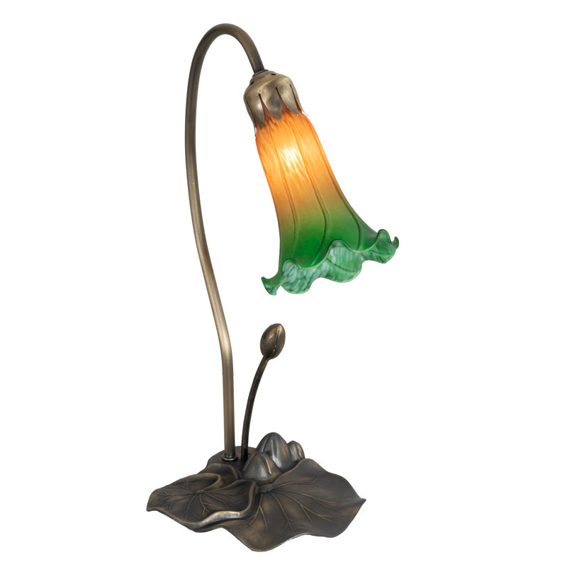 Lampe de table en arche Creola, H 24 po x l 16 po x P 16 po, Ambre / vert