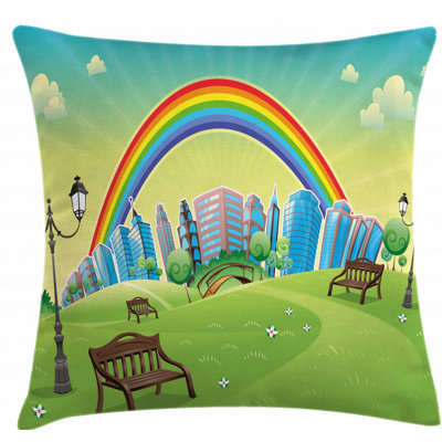 Kids Nursery Park Bench Hills Indoor  Outdoor 26 Throw Pillow Cover