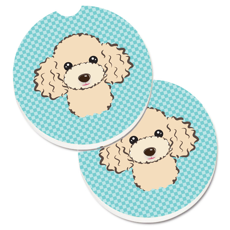 Sous-verre Retriever, Bleu, Beige caniche