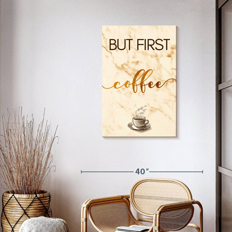 «Coffee Cup First» sur toile, H 36 po x l 24 po x P 1,25 po