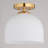 Shelby 9.25-In W Gold Brass Transitional Semi Flush Mount Ceiling Light White Glass