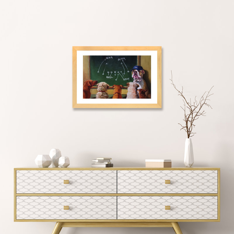 «Game Plan», art encadré, Papier encadré naturel, H 24 po x l 32 po x P 1 po
