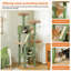 Grand arbre à chat et tour de 72 pouces pour chats d'intérieur - avec poteaux à griffes recouverts de sisal, perchoirs rembourrés, condos et panier-792760390