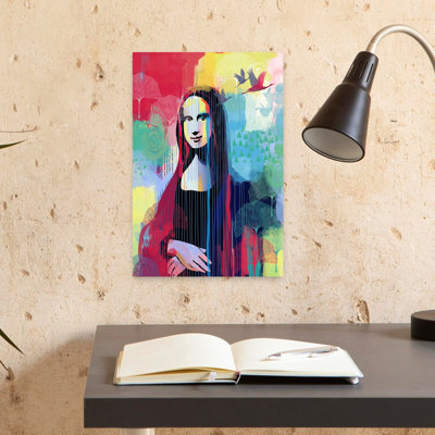 Gioconda Reimagined Bold Colorful Contemporary Portrait Urban Wall Art Print 1 Piece Wrapped Canvas Wall Art