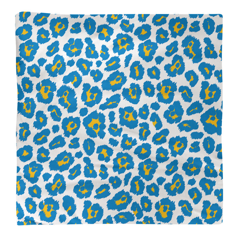 Cotton Animal Print Square Napkin, 22" x 22", White/Gold/Powder Blue