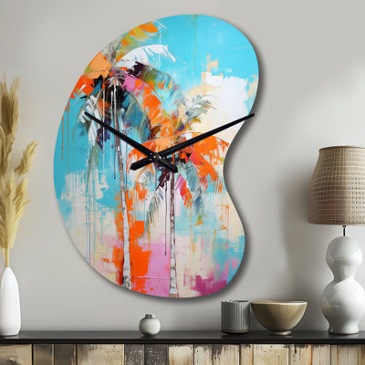 Palm Trees Palm VI  Boom Shape Unique Palms  Palm Trees Wall Clock