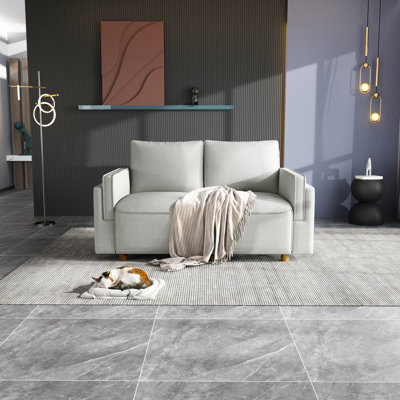 Causeuse Dodington Classic Comfort - Canapé modulaire contemporain en tissu pour petits espaces
