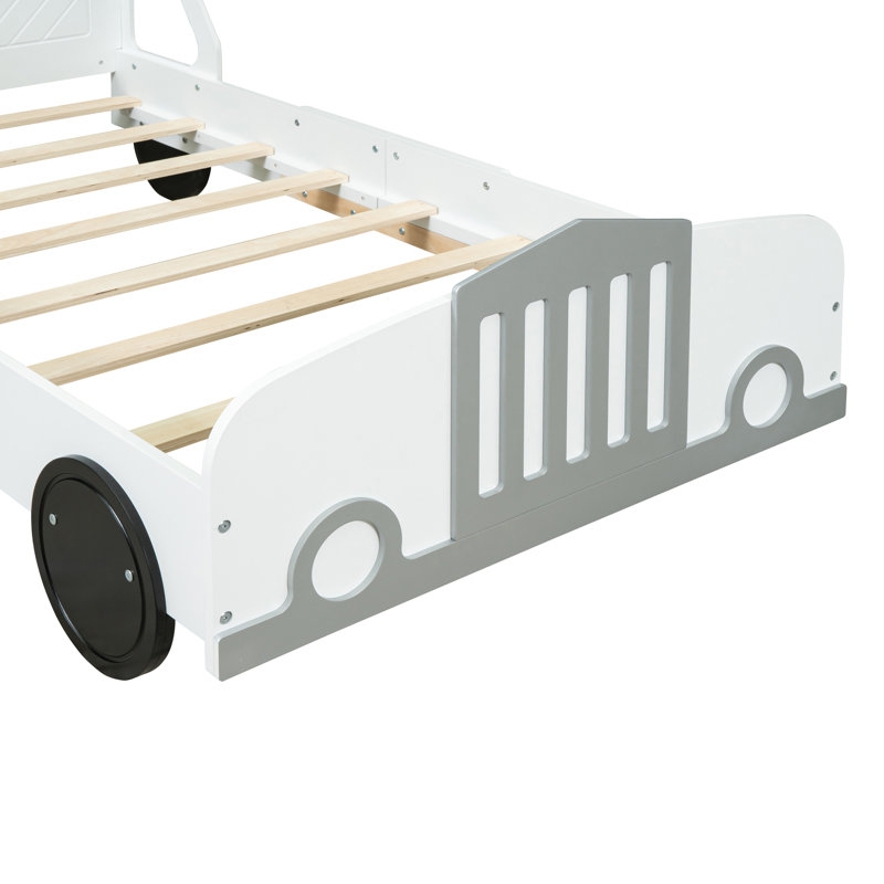 Lit plateforme élégant en forme de voiture avec contreplaqué durable pour chambre d'enfant