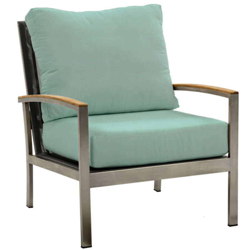 Avanti Outdoor 3 - Piece Teak Stainless Steel Lounge Set, Spa