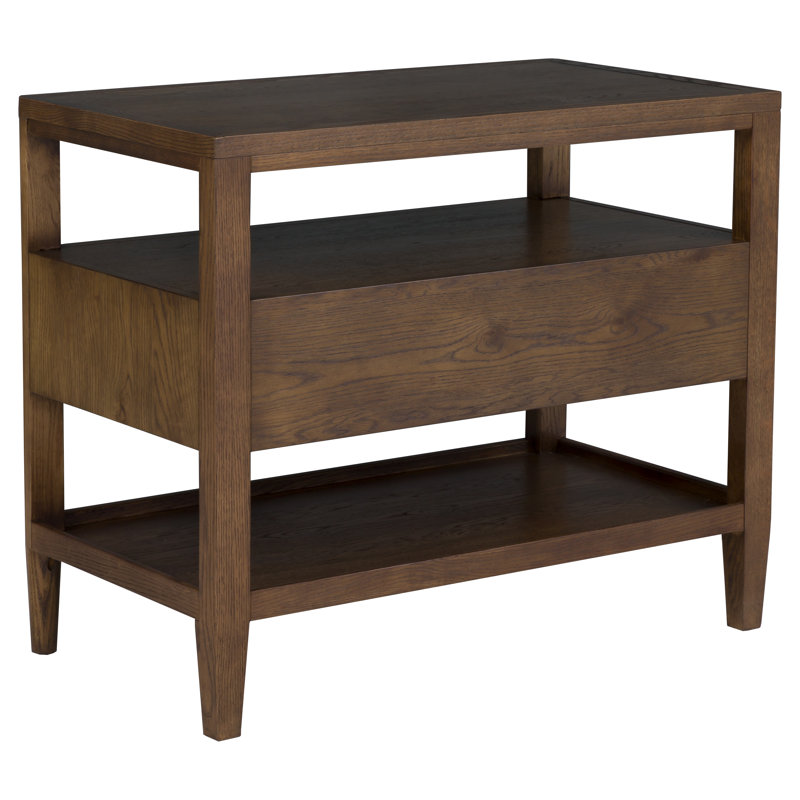 Maxwell 1 - Drawer Solid Wood Nightstand, Caramel