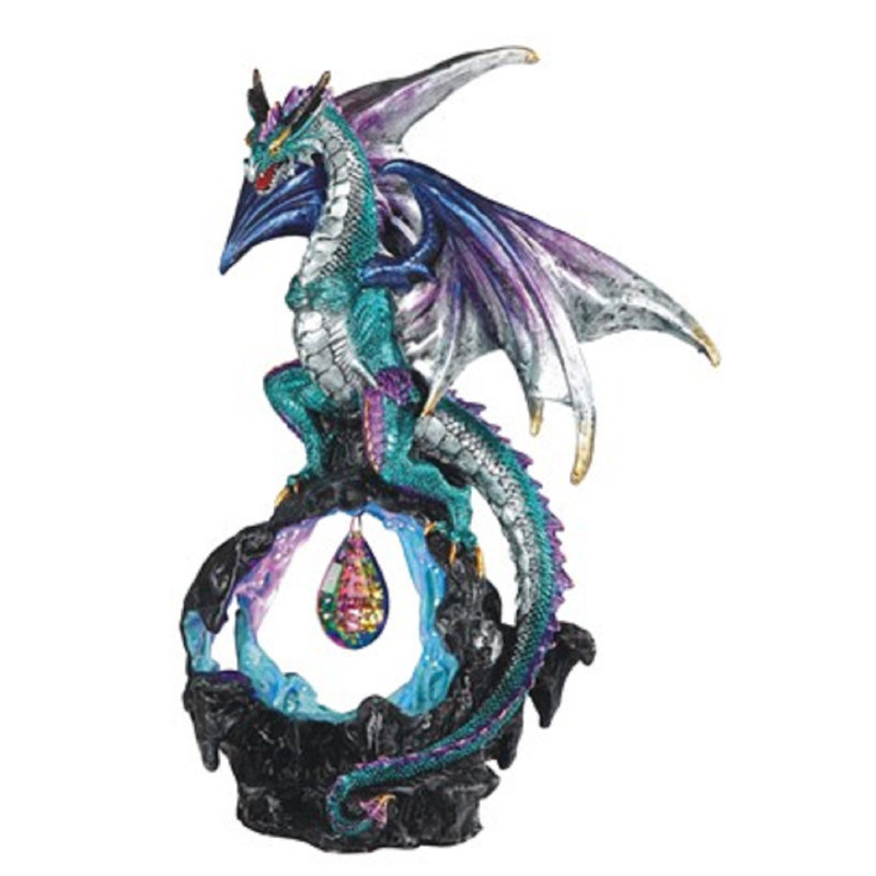 Statue de dragon Khia avec cristal
