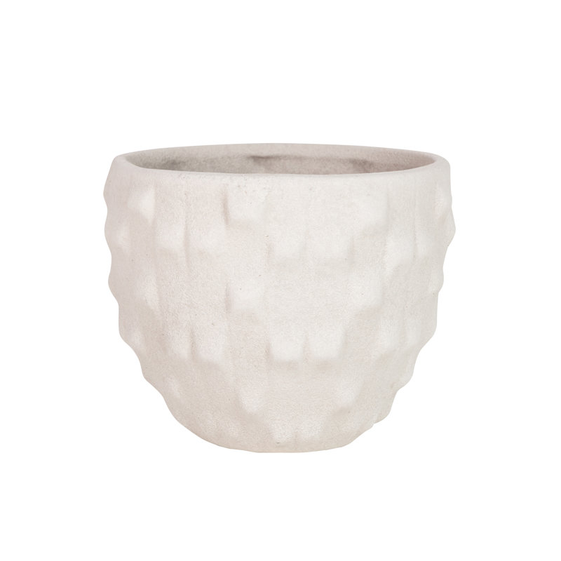 Ceramic Pot Planter, Beige, 18cm H x 20cm W x 20cm D