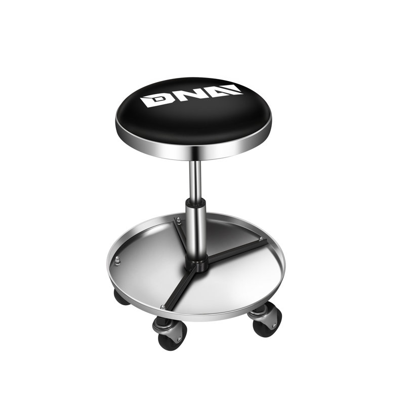 Tabouret roulant / mécanicien pneumatique avec siège à roulettes robuste et plateau à outils de rangement